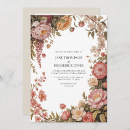 Invitación Dusty Sage, Soft Peach & Warm Sand Floral Wedding