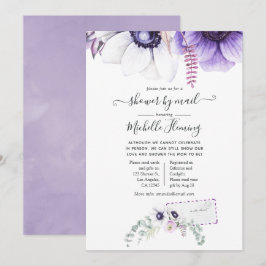 Invitación Dusty Violet Baby Shower de Acuarela Floral por Co