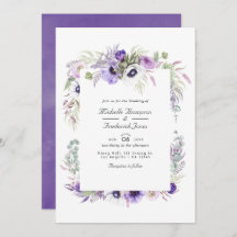 Dusty Violet Floral Código QR Boda RSVP