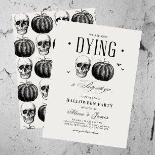 Invitación Dying to Fiesta Vintage Adulto Halloween Invitació