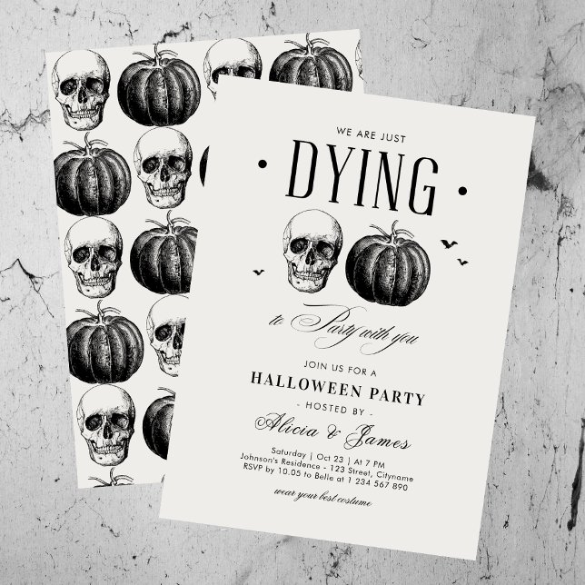 Invitación Dying to Fiesta Vintage Adulto Halloween Invitació (Subido por el creador)