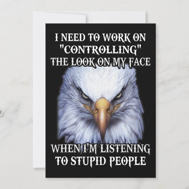 Invitación Eagle Necesito Trabajar En Controlar La Mirada En  (Anverso)