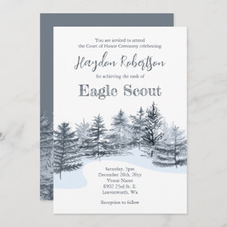 Invitación Eagle Scout, Court of Honor, Gray Forest Trees