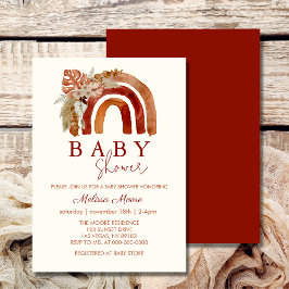 Invitación Earth Tone Boho Rainbow Baby Shower