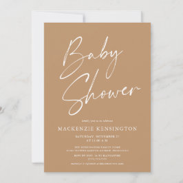 Invitación Earth Tone Modern Script Baby Shower