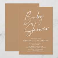 Earth Tone Modern Script Baby Shower