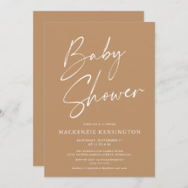 Invitación Earth Tone Modern Script Baby Shower