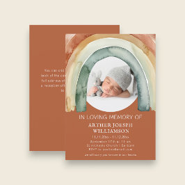 Invitación Earth Tone Rainbow Baby Funeral