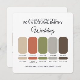 Invitación Earth Tone Wedding Color Palette Card