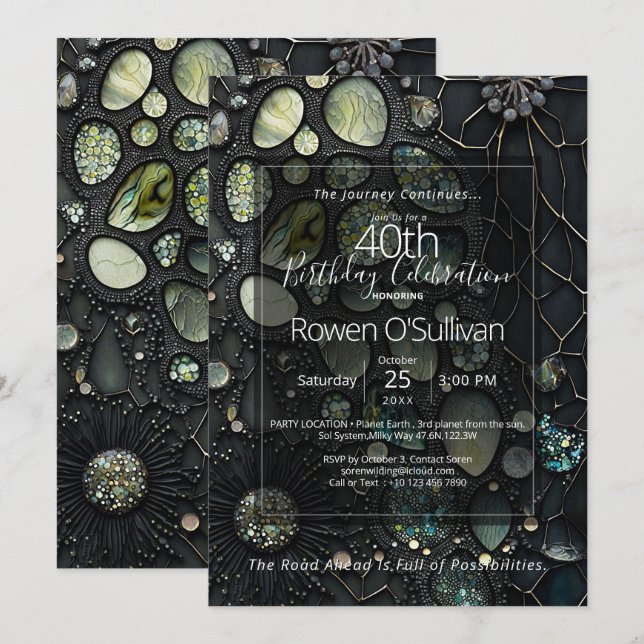 Invitación Earthsong | Joya Botánica Abstracta (Anverso / Reverso)