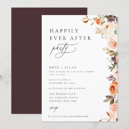 Invitación Earthy Autumn Floral Feliz Nunca Después De Fiesta