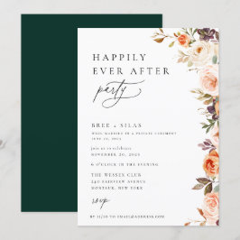 Invitación Earthy Autumn Floral Feliz Nunca Después De Fiesta