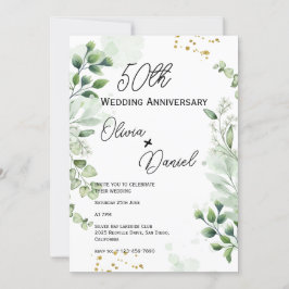 Invitación Earthy Boho Greenery Wedding Anniversary 