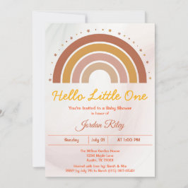 Invitación Earthy Boho Rainbow Baby Shower Género neutral