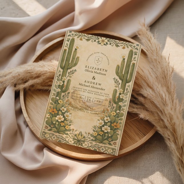 Invitación Earthy Botanical Desert Wedding (Subido por el creador)