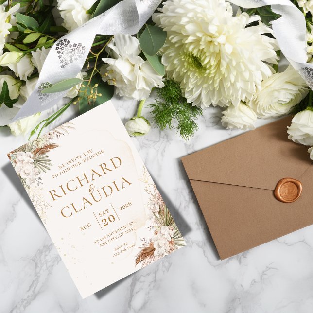 Invitación Earthy Botanical Wedding Invitation | Customizable (- “romantic botanical wedding suite”)