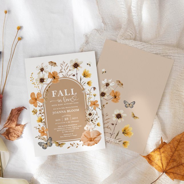Invitación Earthy Fall Wildflower Baby Shower (Subido por el creador)