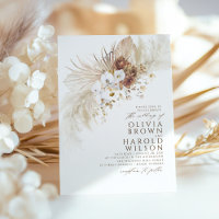 Earthy Hues Flowers Elegante Boda de Grass Pampas
