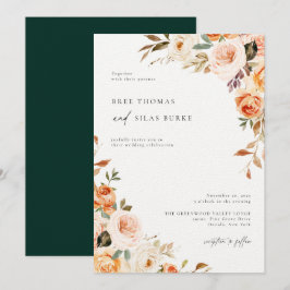 Invitación Earthy Otoño Boda Botánico Floral
