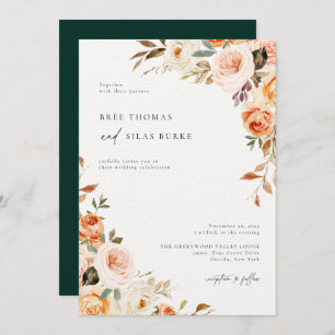 Invitación Earthy Otoño Boda Botánico Floral