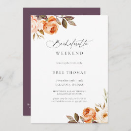 Invitación Earthy Otoño Floral Bachelorette Weekend