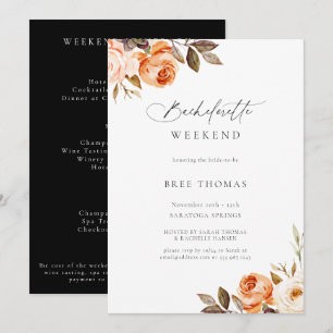 Invitación Earthy Otoño Floral Bachelorette Weekend