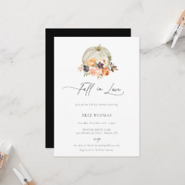 Invitación Earthy Otoño Floral Pumpkin Bridal Shower