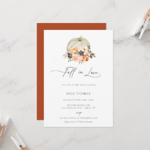 Invitación Earthy Otoño Floral Pumpkin Bridal Shower