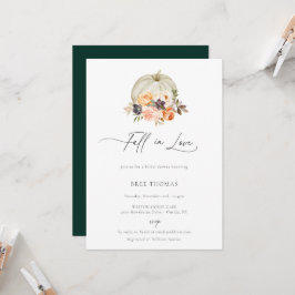 Invitación Earthy Otoño Floral Pumpkin Bridal Shower