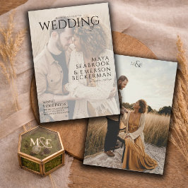 Invitación Earthy Rustic Photo Wedding