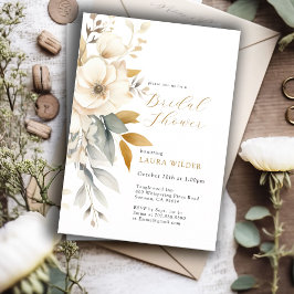 Invitación Earthy Watercolor Wildflowers Ducha de novia