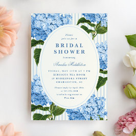 Invitación East Coast Blue Hydrangea Garden Bridal Shower
