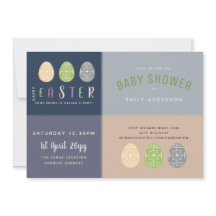Easter Baby Shower invita a Blue Soft Pink