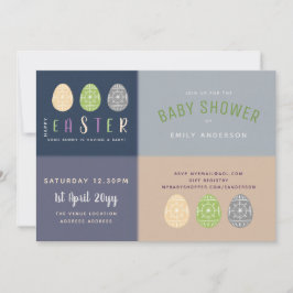 Invitación Easter Baby Shower invita a Blue Soft Pink