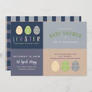 Invitación Easter Baby Shower invita a Blue Soft Pink