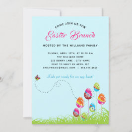Invitación Easter Brunch Floral Eggs Personalizado moderno