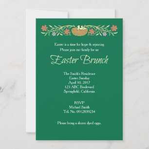 Invitación Easter Brunch Green