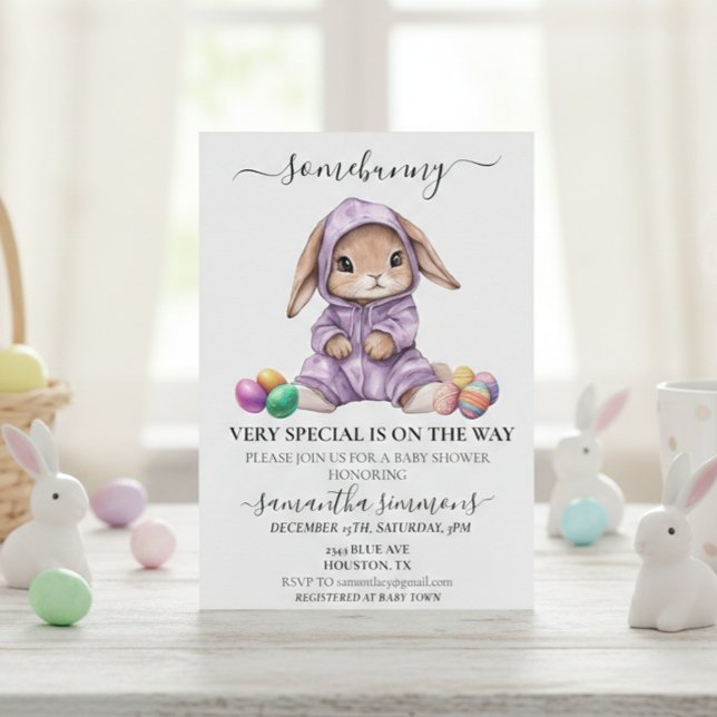 Invitación Easter Bunny Somebunny Special Baby Shower (Subido por el creador)