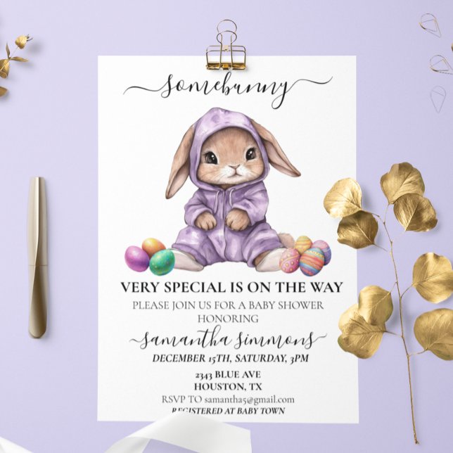 Invitación Easter Bunny Somebunny Special Baby Shower (Subido por el creador)