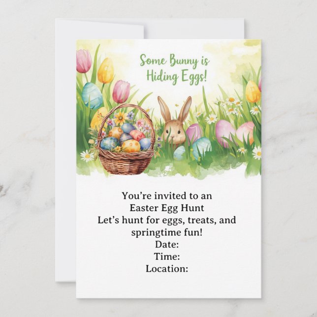 Invitación Easter Egg Hunt Invitation – Spring Easter Party (Anverso)