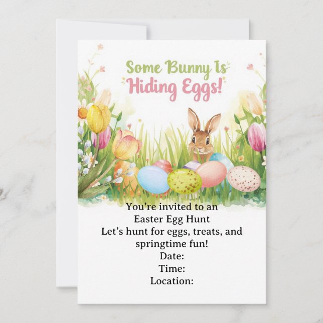 Invitación Easter Egg Hunt Invitation – Spring Easter Party (Anverso)