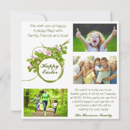 Invitación Easter familiar Tus fotos Verde