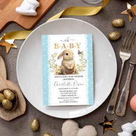 Invitación Easter Oh Baby Bunny Spring Boy Baby Shower