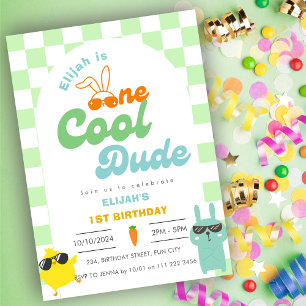Invitación Easter One Guay Dude Boy primer cumpleaños