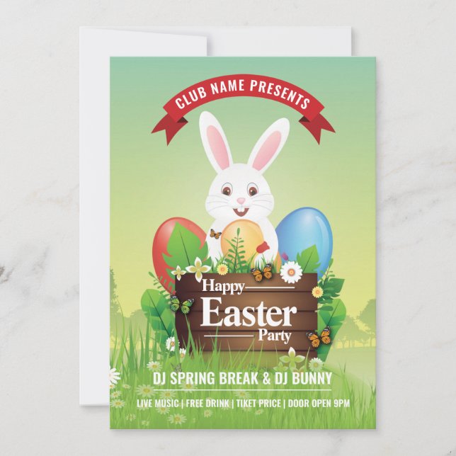 Invitación Easter Party Invitation Flyer (Anverso)