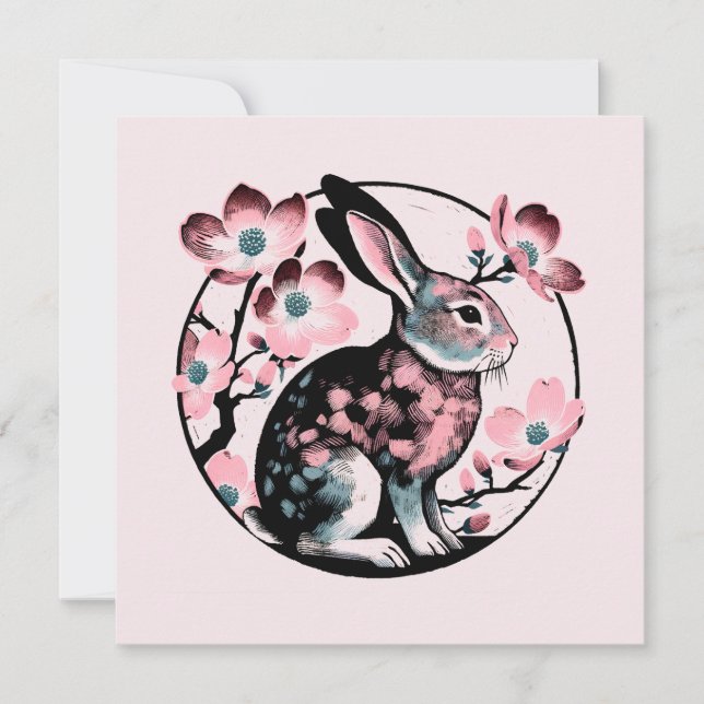 Invitación Easter Spring Bunny Rabbit Dogwood (Anverso)