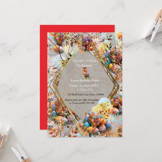 Invitación Easter Sunday Birthday Celebrations (Anverso/Reverso In Situ)