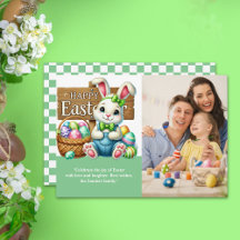 "Easter Wishes! Lovely Bunny with Family Picture"