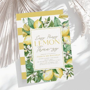 Invitación Easy Peasy Lemon 3.ᵉʳ Citrus 3 cumpleaños