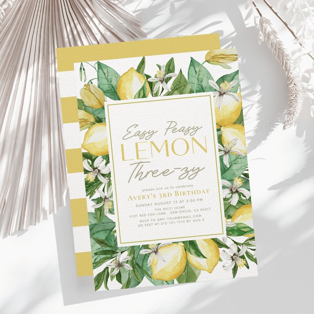 Invitación Easy Peasy Lemon 3.ᵉʳ Citrus 3 cumpleaños (Subido por el creador)